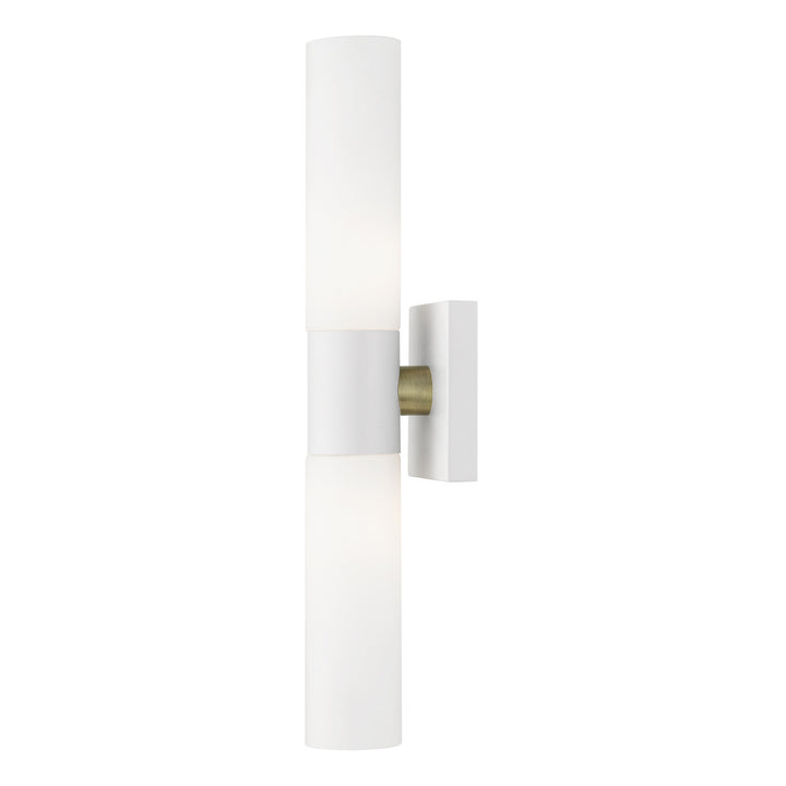 Livex Aero 10102-13 Bath Vanity Light 5 in. wide - Textured White w/ Antique Brass