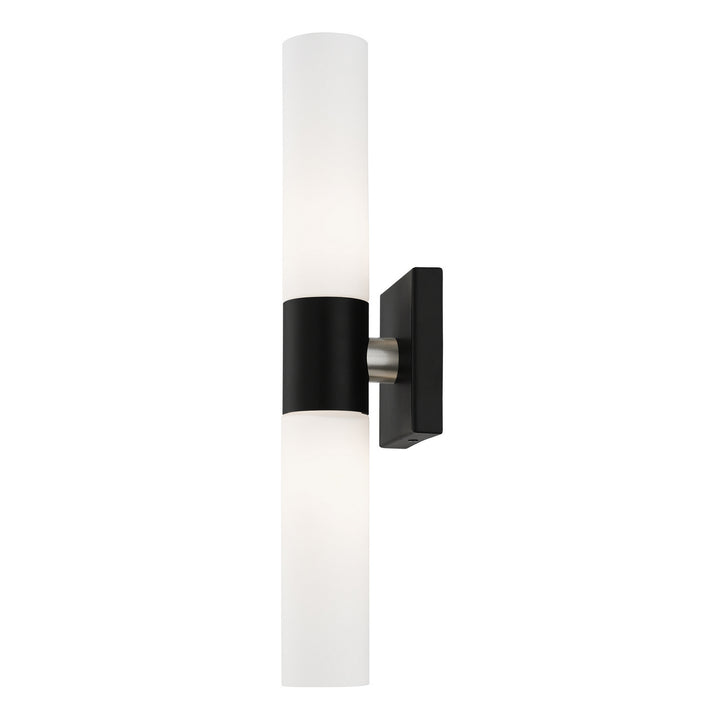 Livex Aero 10102-04 Bath Vanity Light 5 in. wide - Black w/ Brushed Nickel