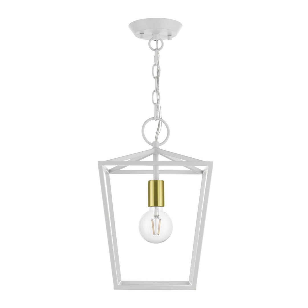 Livex Devone 49432-03 Pendant Light - White w/ Satin Brass