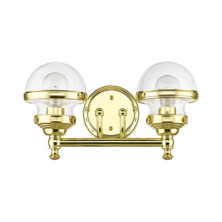 Livex Oldwick 17412-02 Bath Vanity Light 15 in. wide - Polished Brass