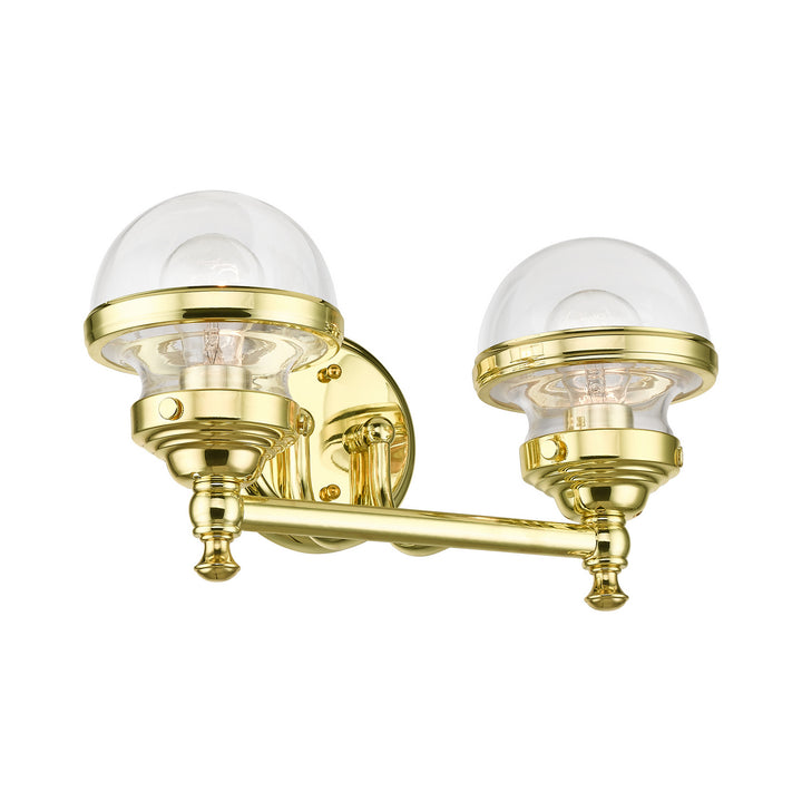 Livex Oldwick 17412-02 Bath Vanity Light 15 in. wide - Polished Brass