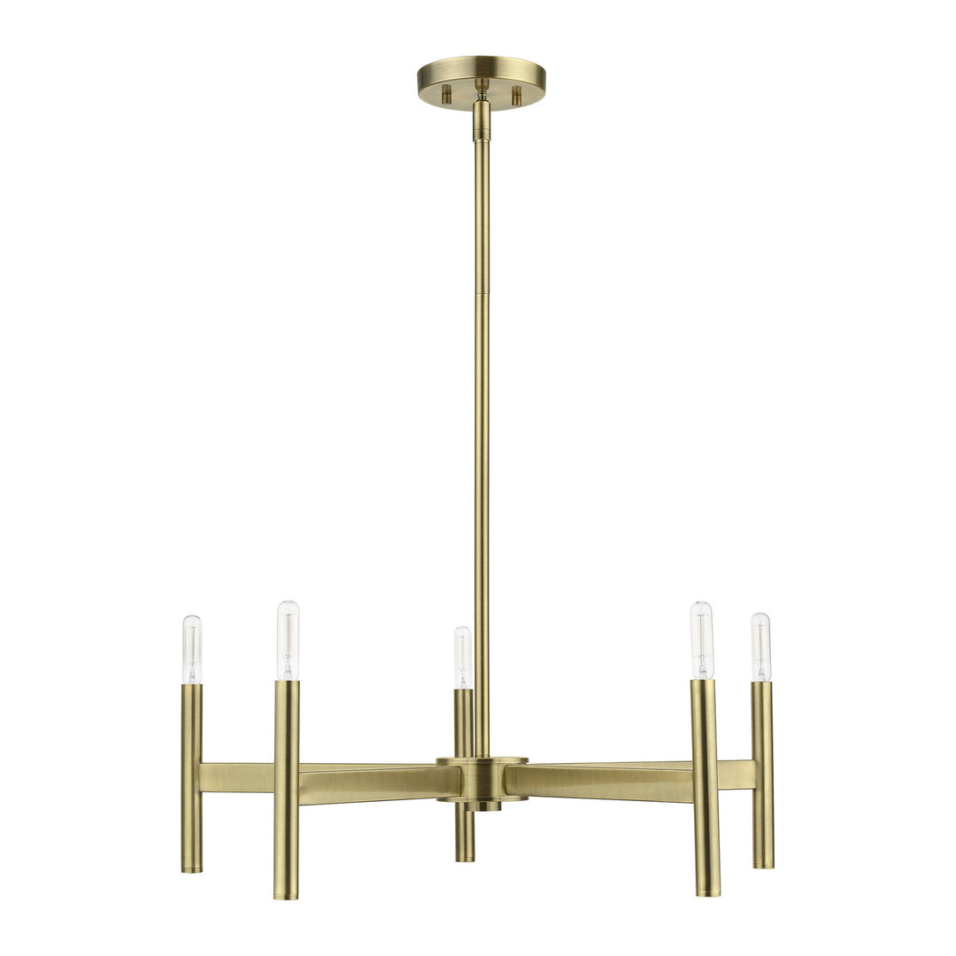 Livex Copenhagen 51175-01 Chandelier Light - Antique Brass
