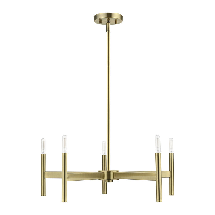 Livex Copenhagen 51175-01 Chandelier Light - Antique Brass