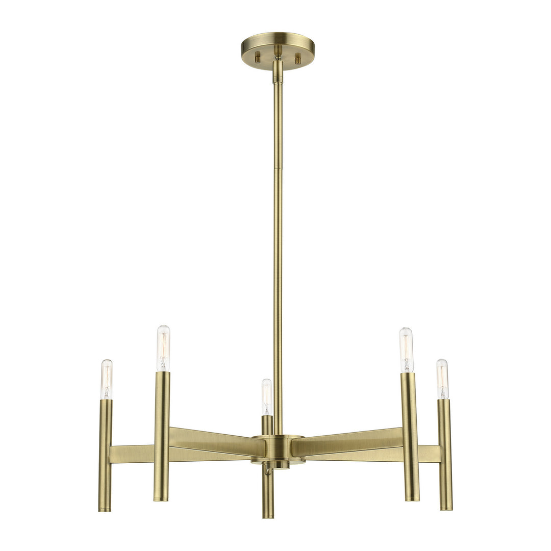 Livex Copenhagen 51175-01 Chandelier Light - Antique Brass