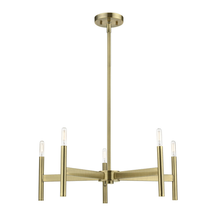Livex Copenhagen 51175-01 Chandelier Light - Antique Brass