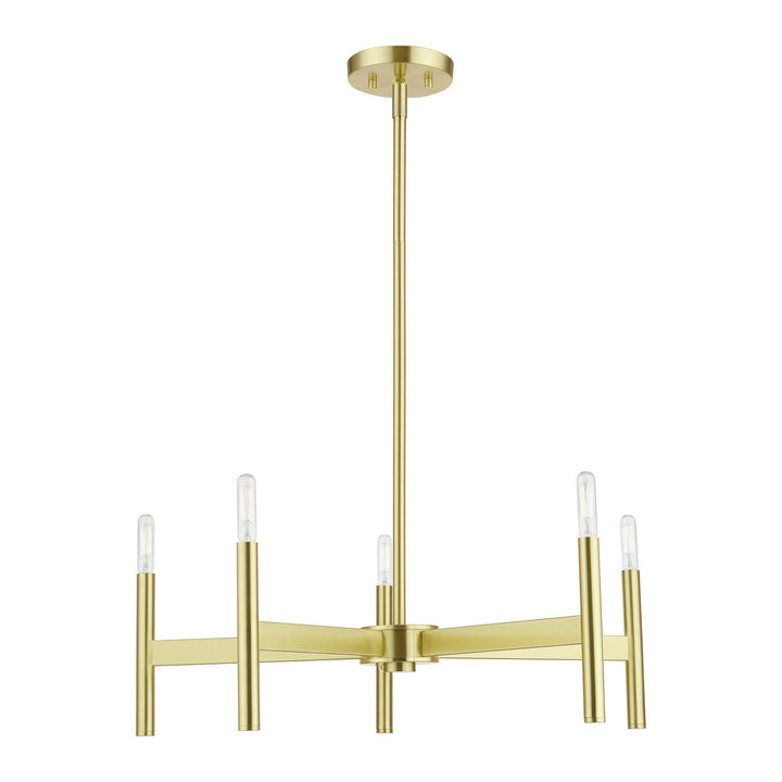 Livex Copenhagen 51175-12 Chandelier Light - Satin Brass