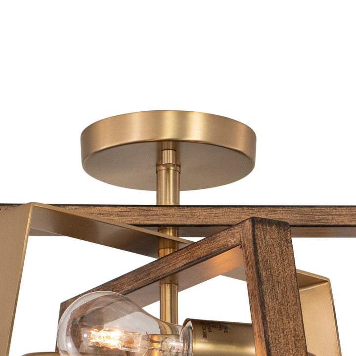 Vaxcel Dunning C0251 Ceiling Light - Natural Brass and Burnished Chestnut