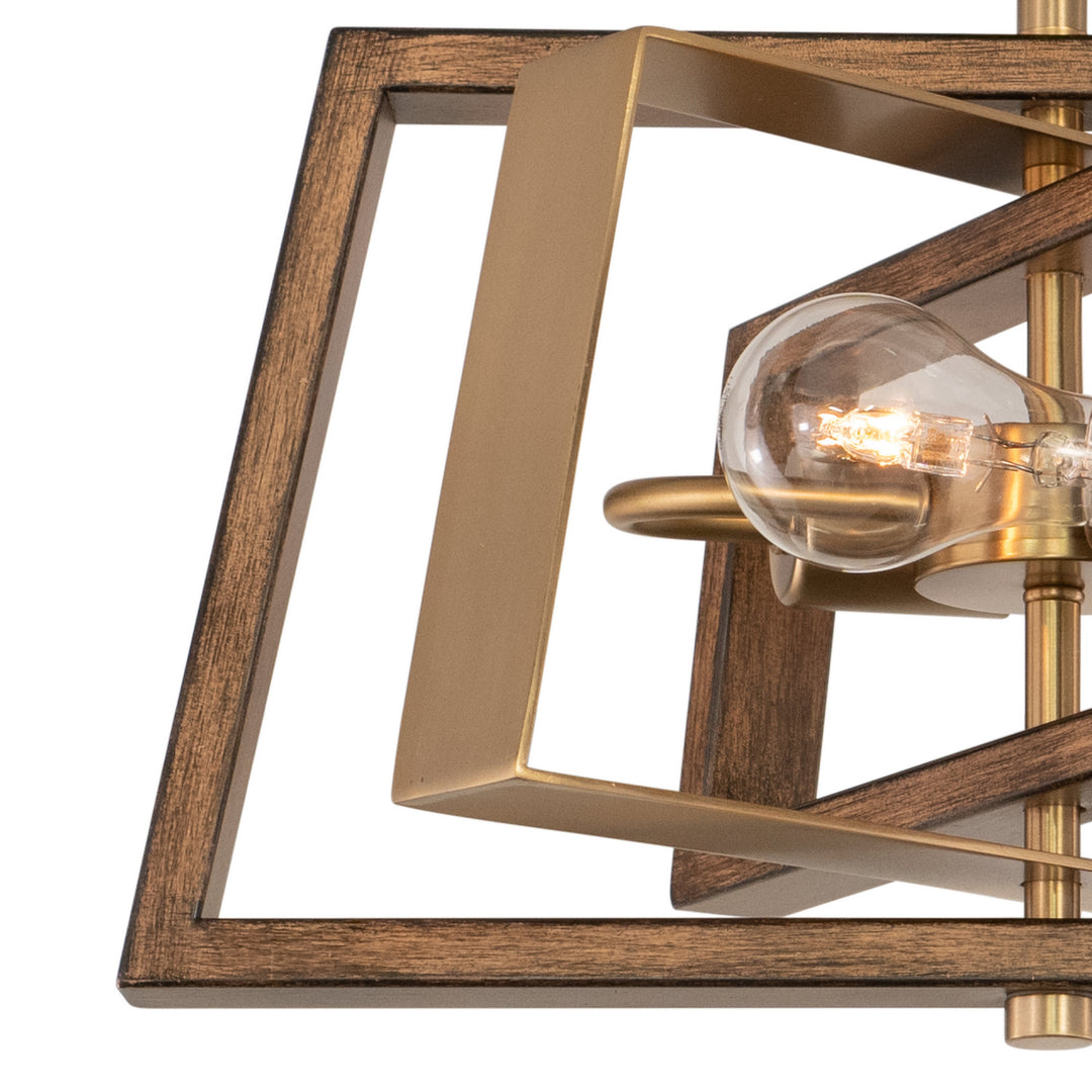 Vaxcel Dunning C0251 Ceiling Light - Natural Brass and Burnished Chestnut