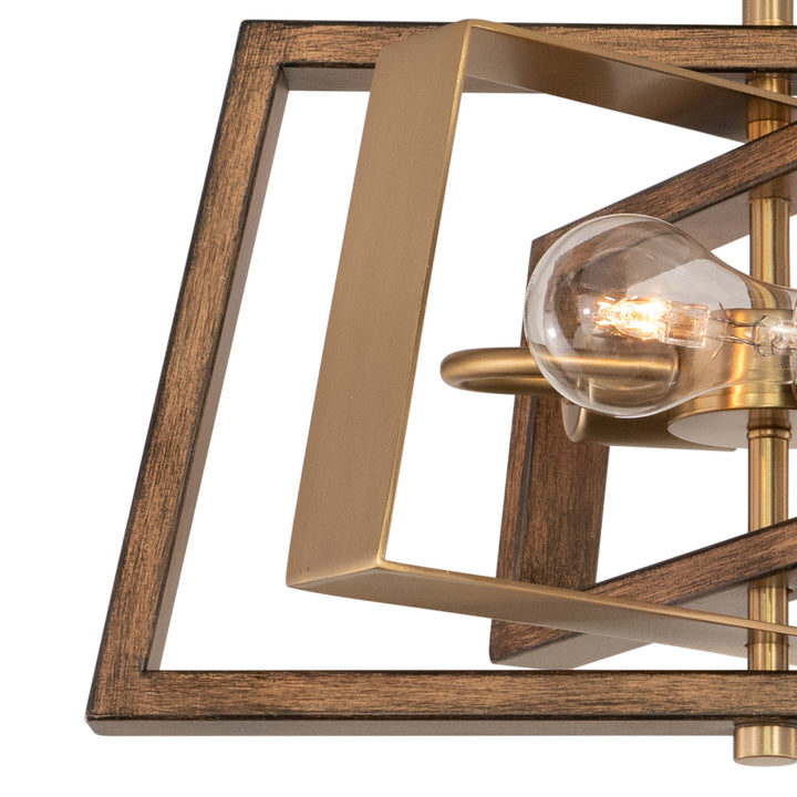 Vaxcel Dunning C0251 Ceiling Light - Natural Brass and Burnished Chestnut