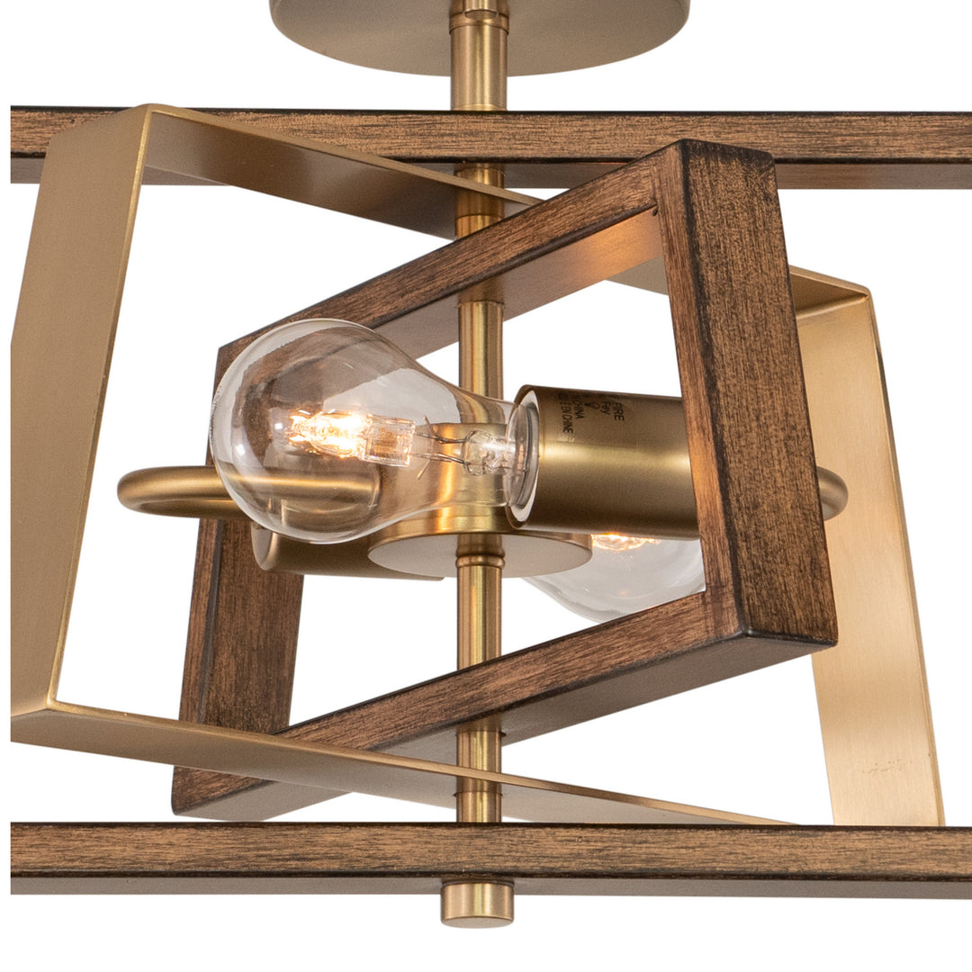 Vaxcel Dunning C0251 Ceiling Light - Natural Brass and Burnished Chestnut