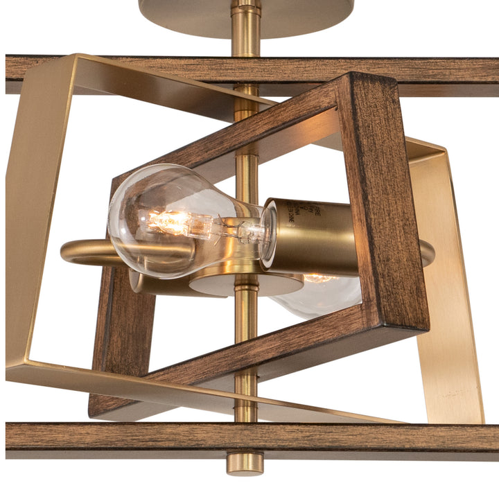 Vaxcel Dunning C0251 Ceiling Light - Natural Brass and Burnished Chestnut