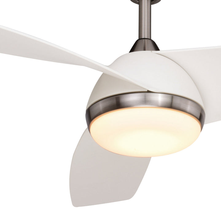 Vaxcel Odell F0091 Ceiling Fan - Brushed Nickel and Matte White, Matte White/