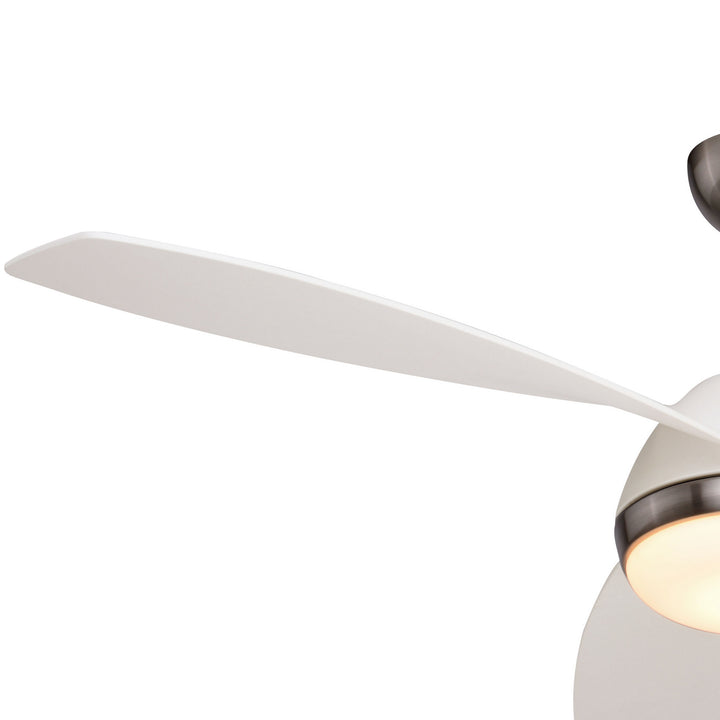 Vaxcel Odell F0091 Ceiling Fan - Brushed Nickel and Matte White, Matte White/