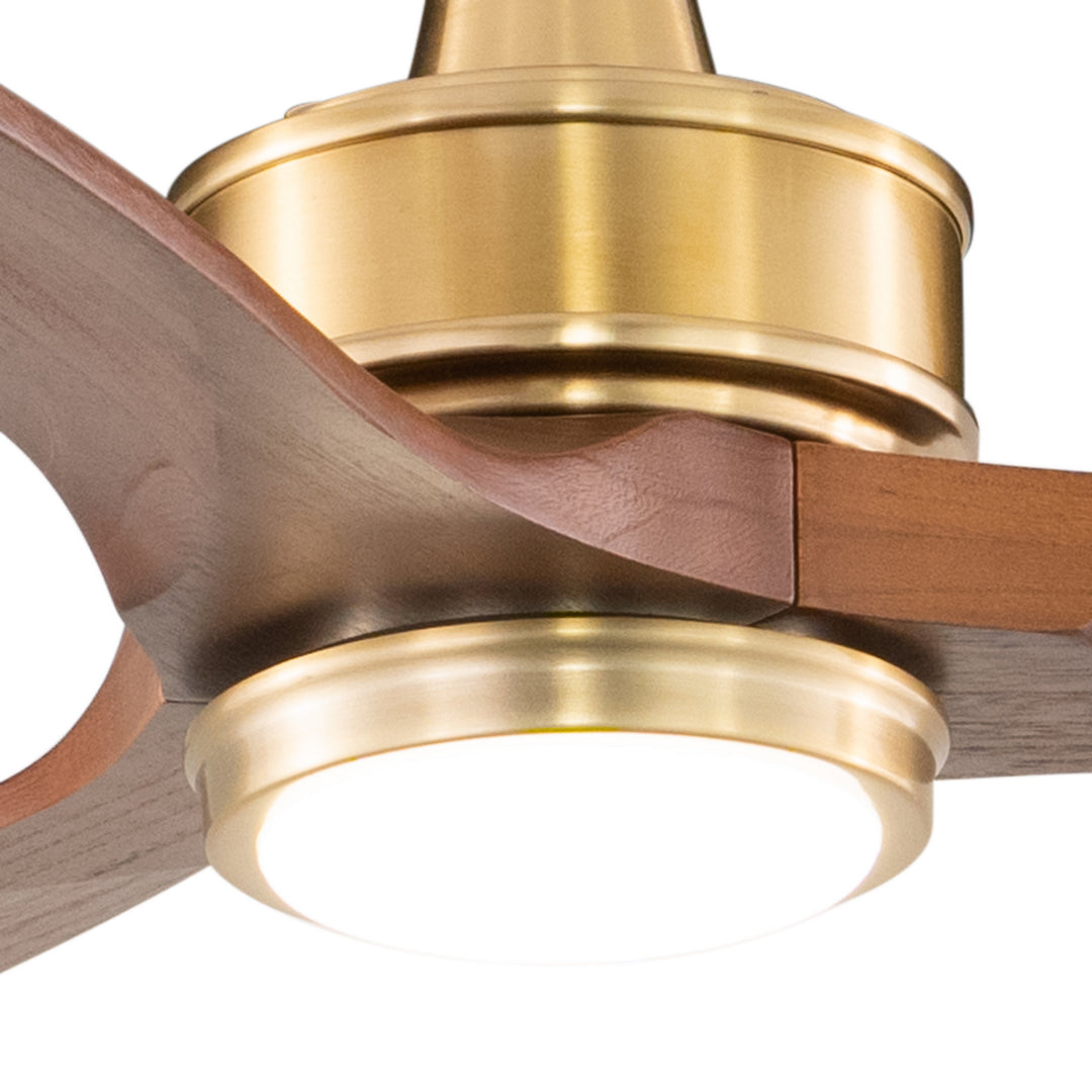 Vaxcel Curtiss F0097 Ceiling Fan - Satin Brass, Walnut/