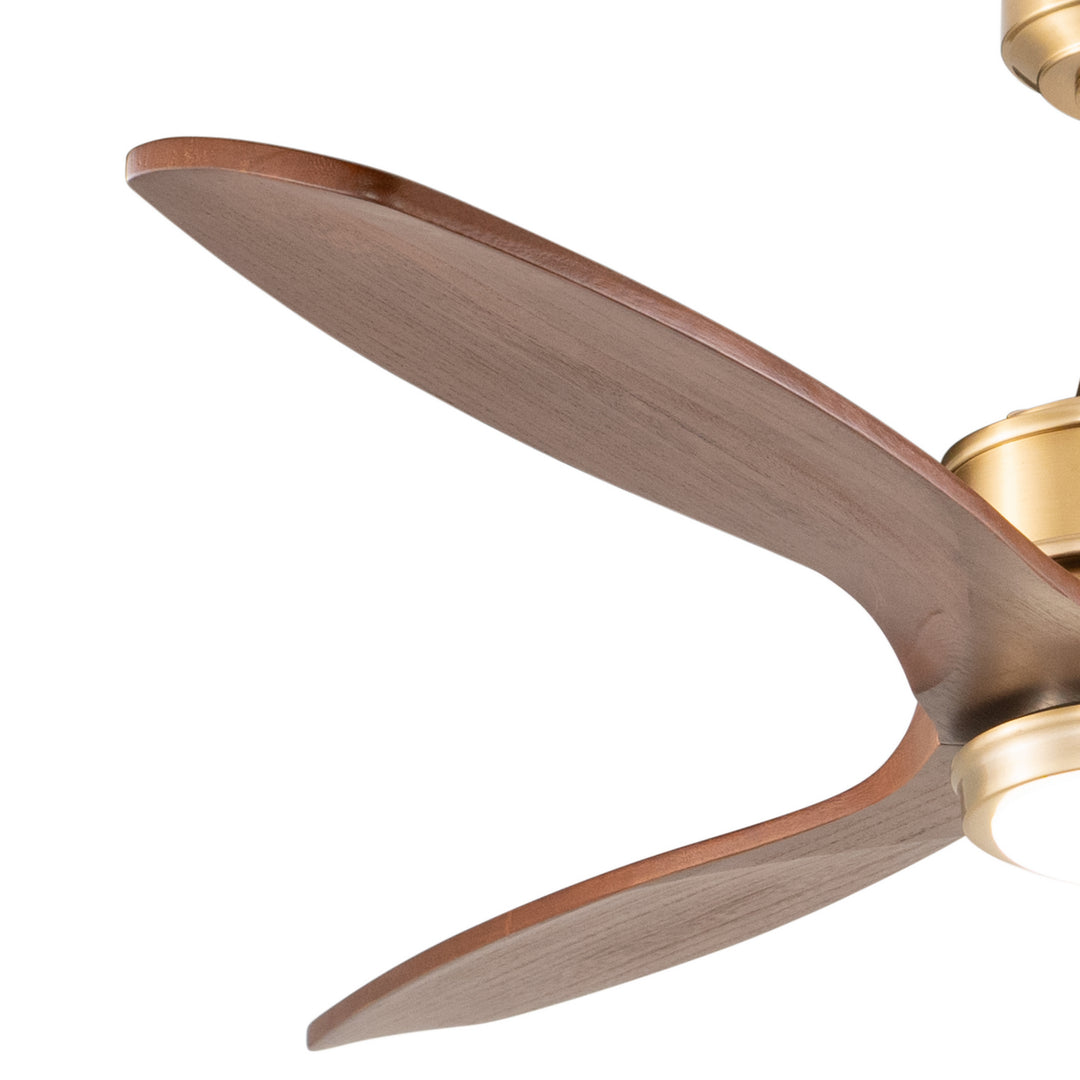 Vaxcel Curtiss F0097 Ceiling Fan - Satin Brass, Walnut/