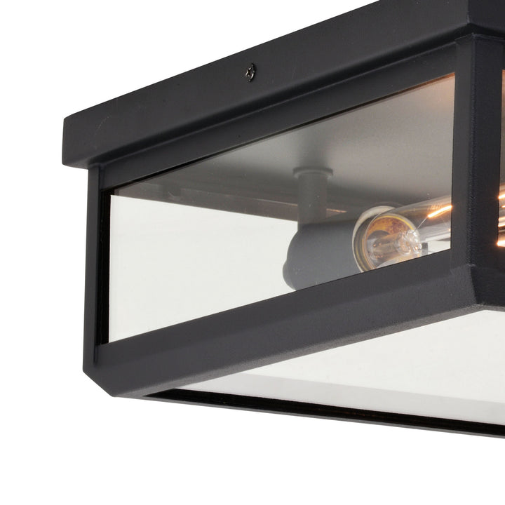 Vaxcel Lighting T0611 Kinzie Two Light Outdoor Flush Mount Outdoor Black