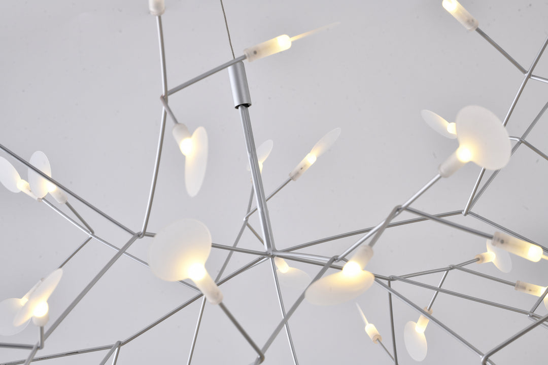 Bethel International FL02C38SL Chandelier Light - Metal & Acrylic