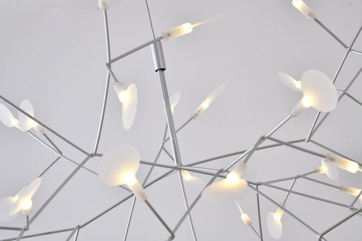 Bethel International FL02C38SL Chandelier Light - Metal & Acrylic