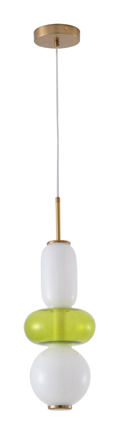 Bethel International DLS35P17WG Pendant Light - Gold,  White & Green