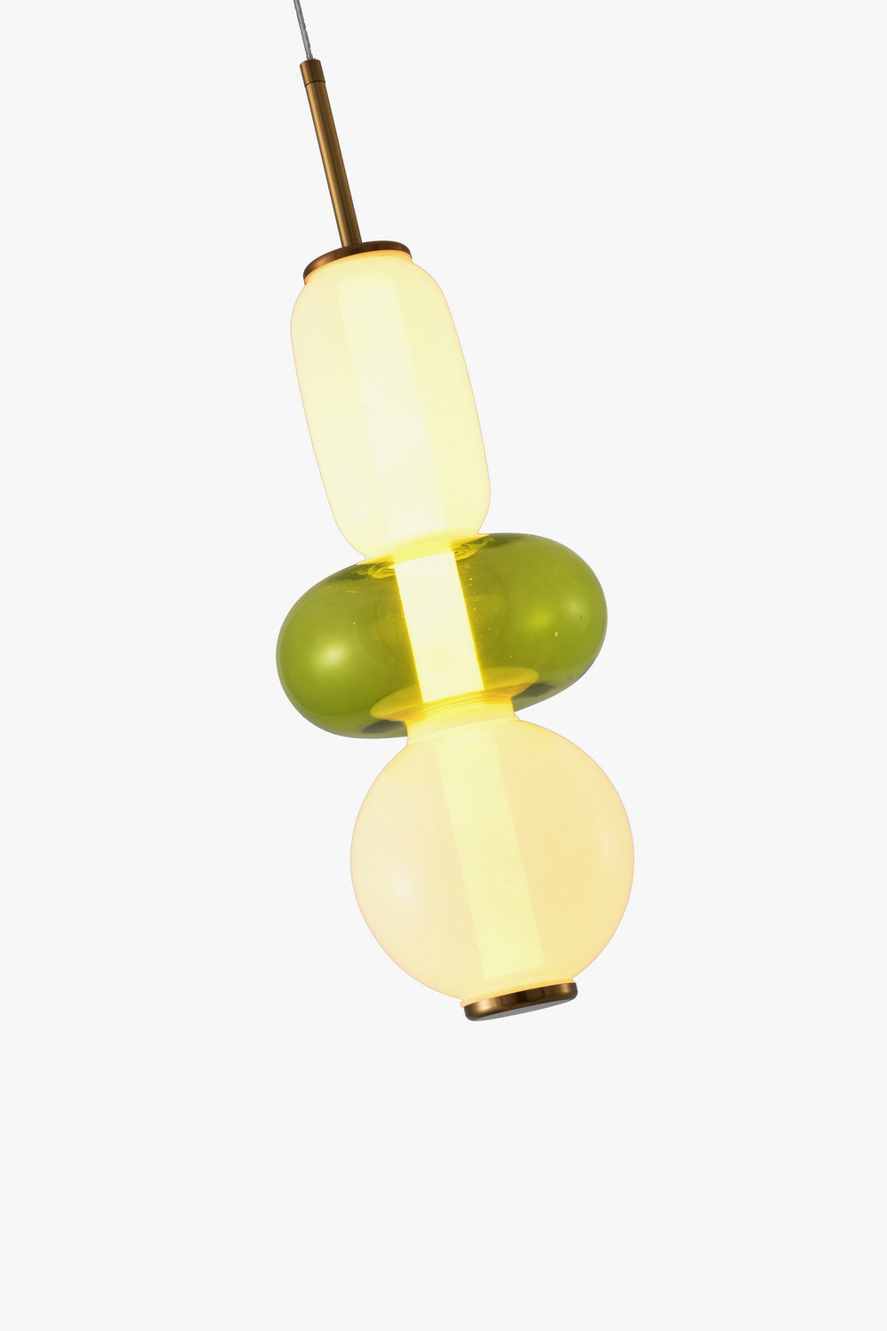 Bethel International DLS35P17WG Pendant Light - Gold,  White & Green