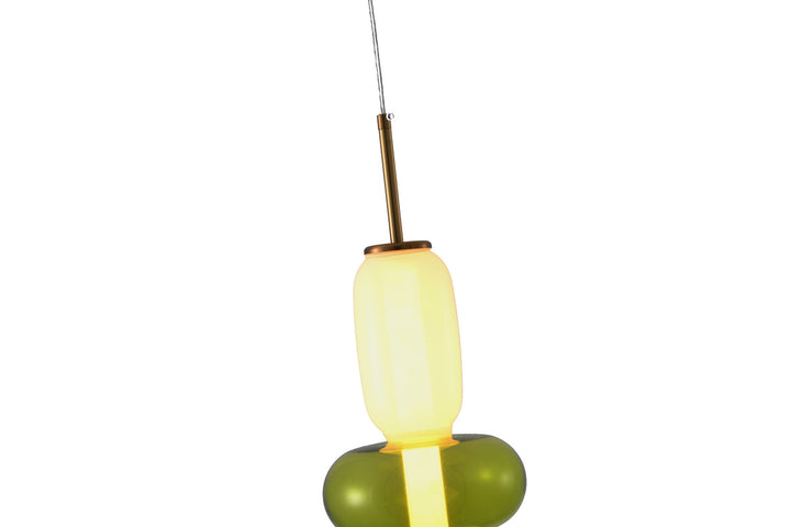 Bethel International DLS35P17WG Pendant Light - Gold,  White & Green
