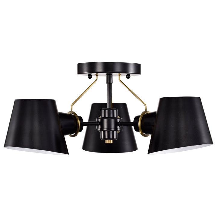 Nuvo Baxter 60-7384 Ceiling Light - Black / Burnished Brass
