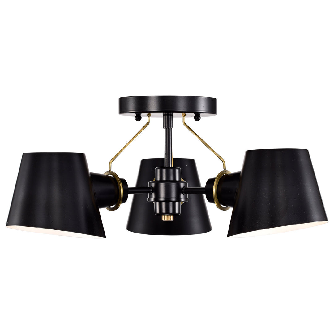 Nuvo Baxter 60-7384 Ceiling Light - Black / Burnished Brass