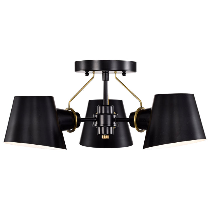 Nuvo Baxter 60-7384 Ceiling Light - Black / Burnished Brass