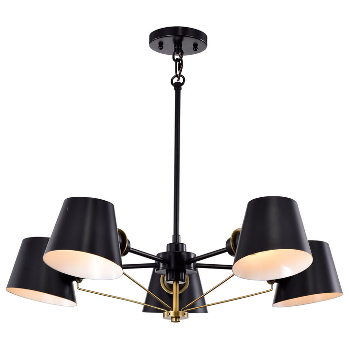 Nuvo Baxter 60-7385 Chandelier Light - Black / Burnished Brass