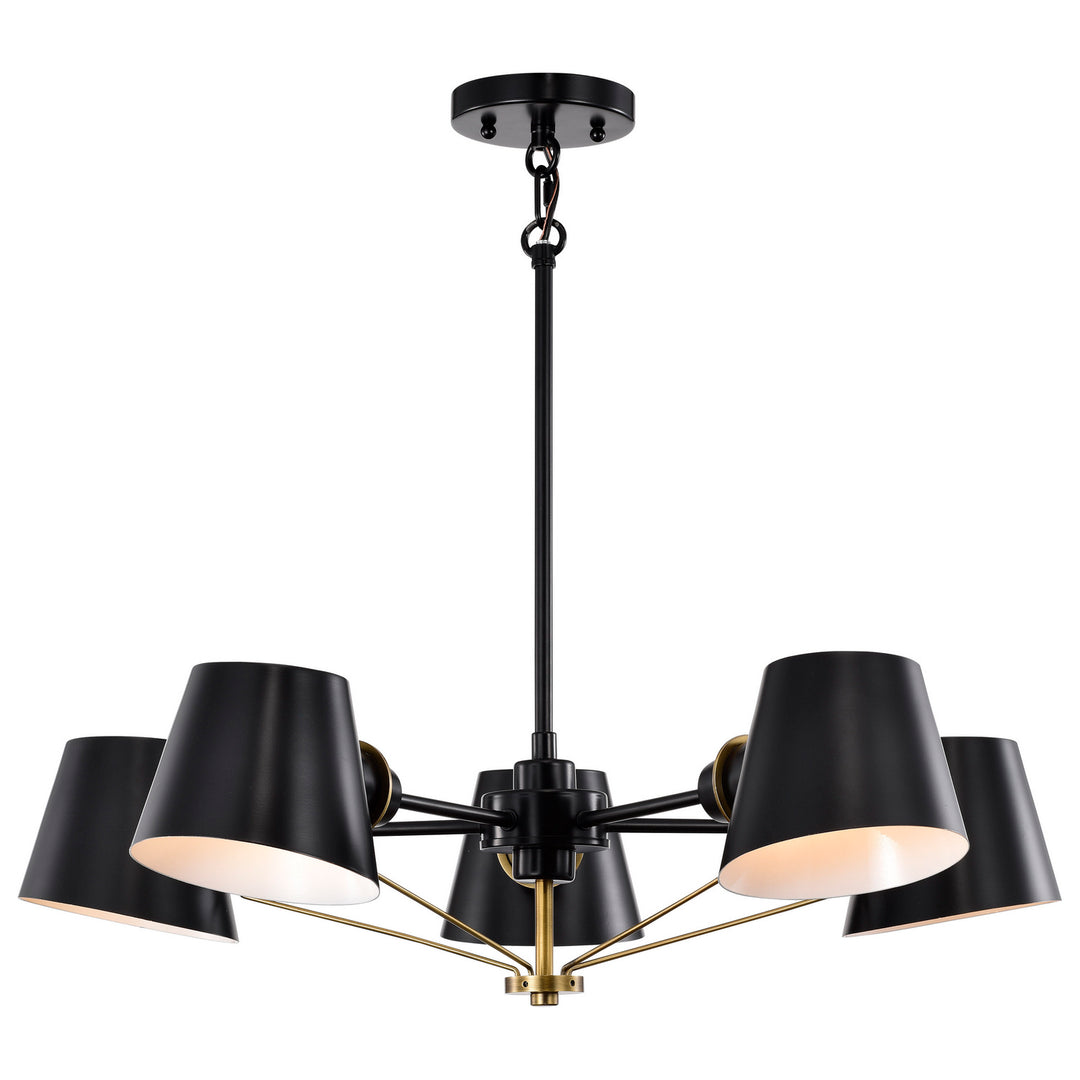 Nuvo Baxter 60-7385 Chandelier Light - Black / Burnished Brass