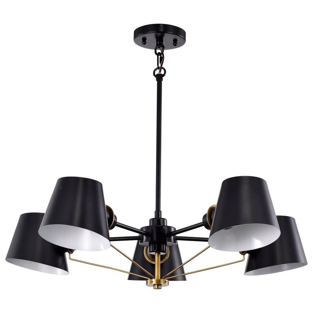 Nuvo Baxter 60-7385 Chandelier Light - Black / Burnished Brass