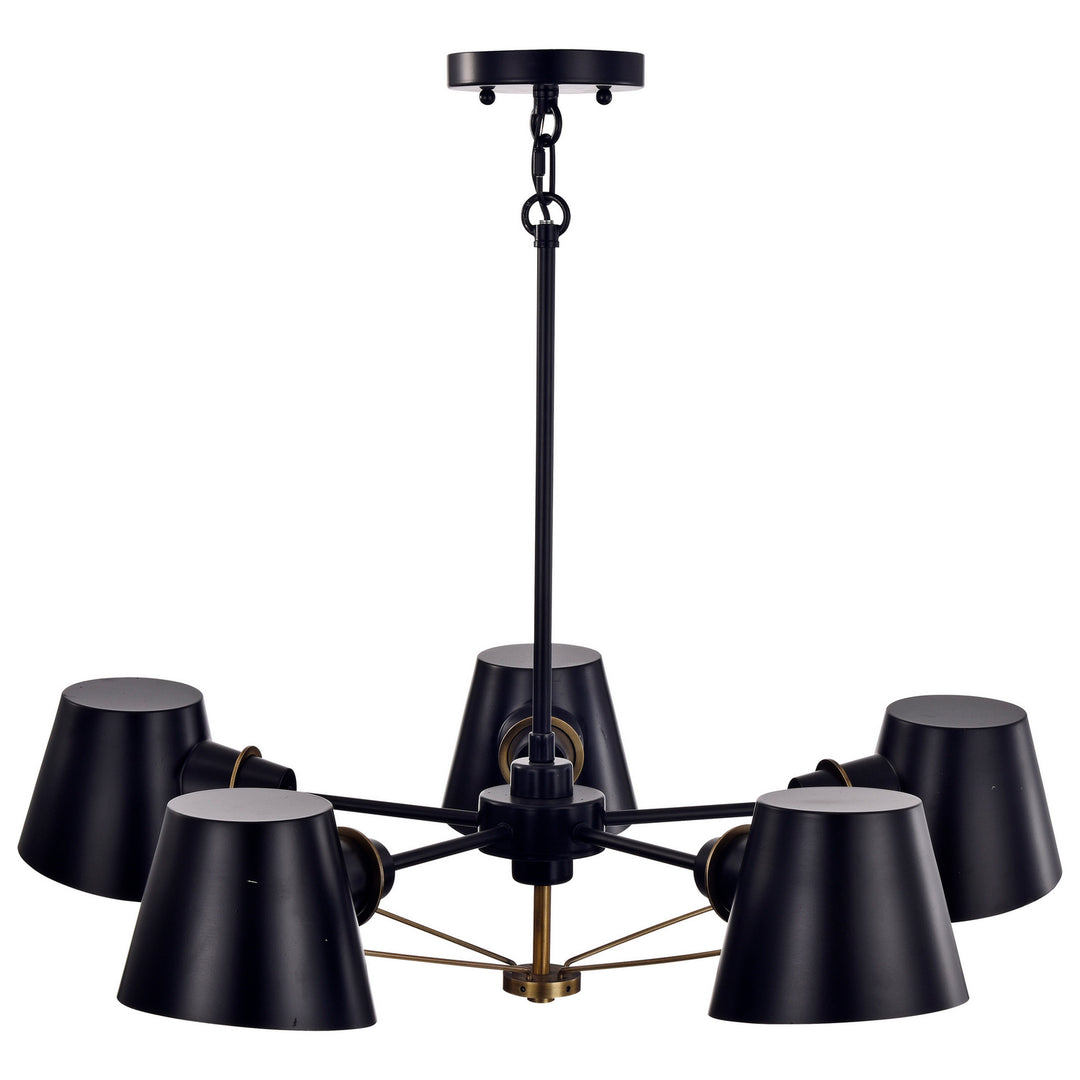 Nuvo Baxter 60-7385 Chandelier Light - Black / Burnished Brass