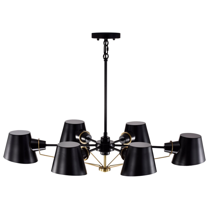 Nuvo Baxter 60-7386 Chandelier Light - Black / Burnished Brass