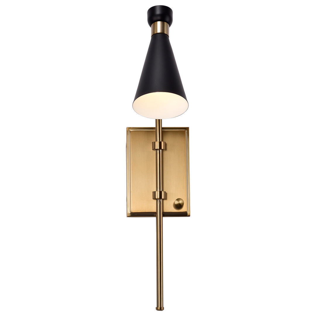 Nuvo Prospect 60-7395 Wall Light - Matte Black / Burnished Brass