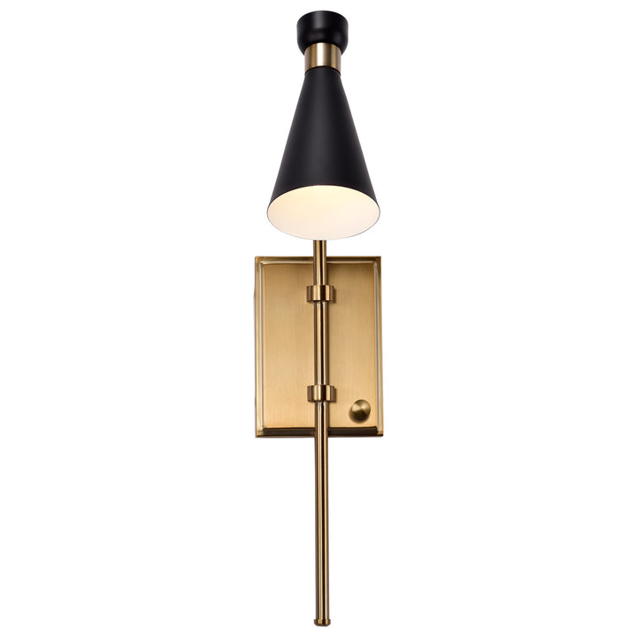 Nuvo Prospect 60-7395 Wall Light - Matte Black / Burnished Brass