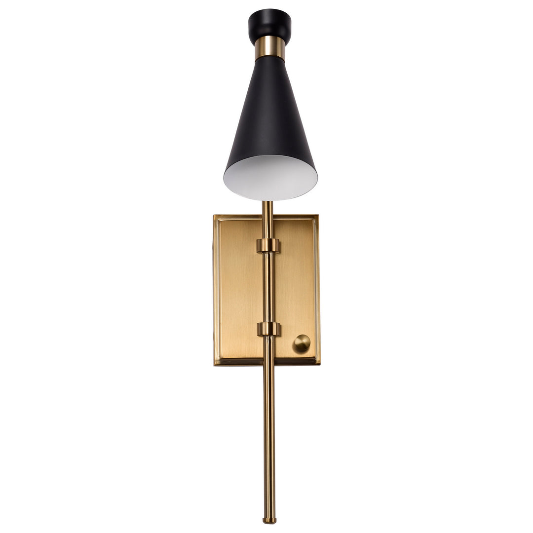 Nuvo Prospect 60-7395 Wall Light - Matte Black / Burnished Brass