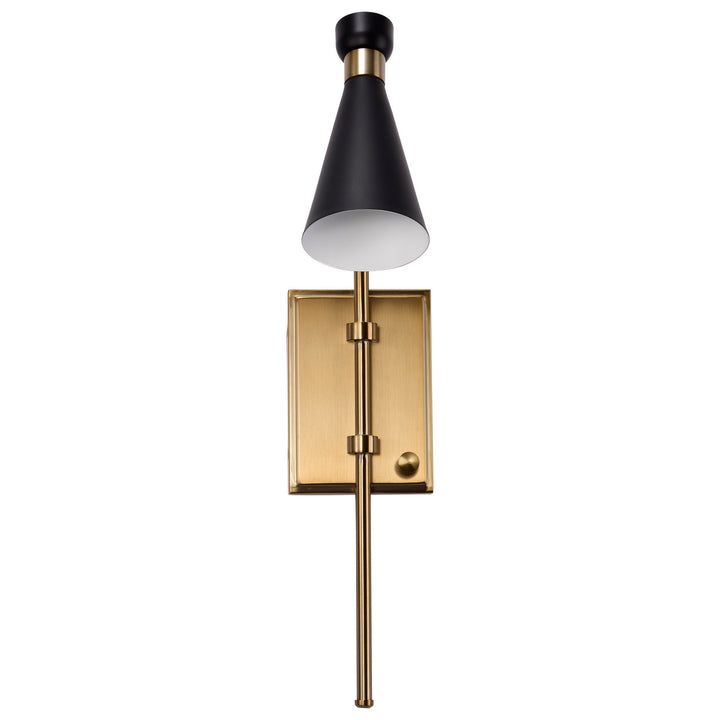 Nuvo Prospect 60-7395 Wall Light - Matte Black / Burnished Brass