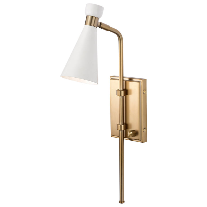 Nuvo Prospect 60-7396 Wall Light - Matte White / Burnished Brass