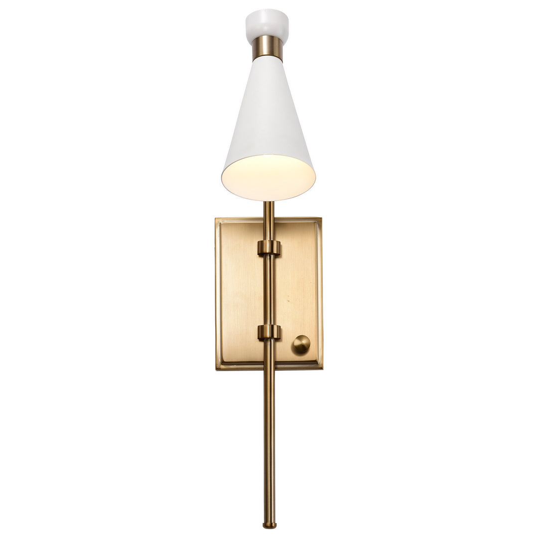 Nuvo Prospect 60-7396 Wall Light - Matte White / Burnished Brass