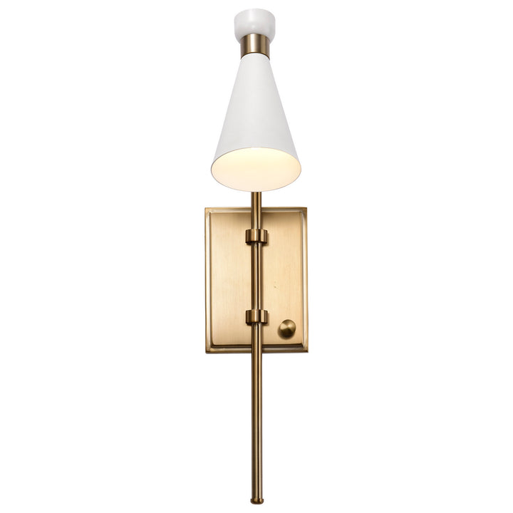Nuvo Prospect 60-7396 Wall Light - Matte White / Burnished Brass