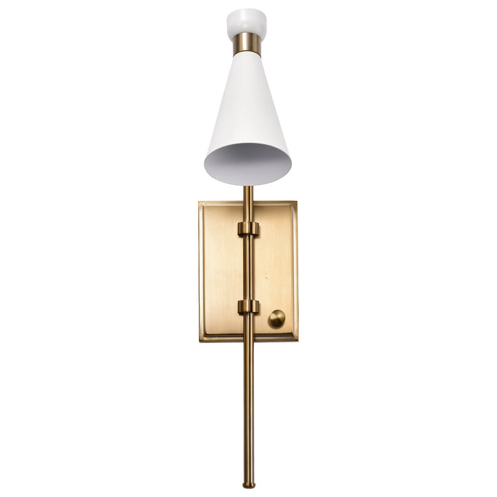Nuvo Prospect 60-7396 Wall Light - Matte White / Burnished Brass
