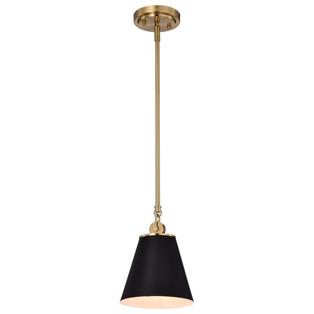Nuvo Dover 60-7408 Pendant Light - Black / Vintage Brass