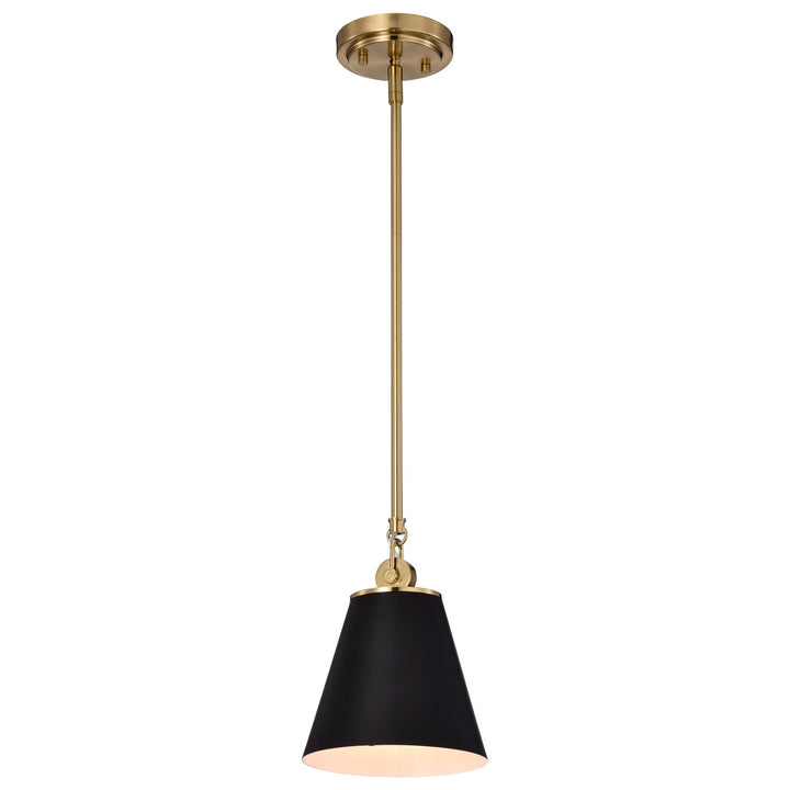Nuvo Dover 60-7408 Pendant Light - Black / Vintage Brass