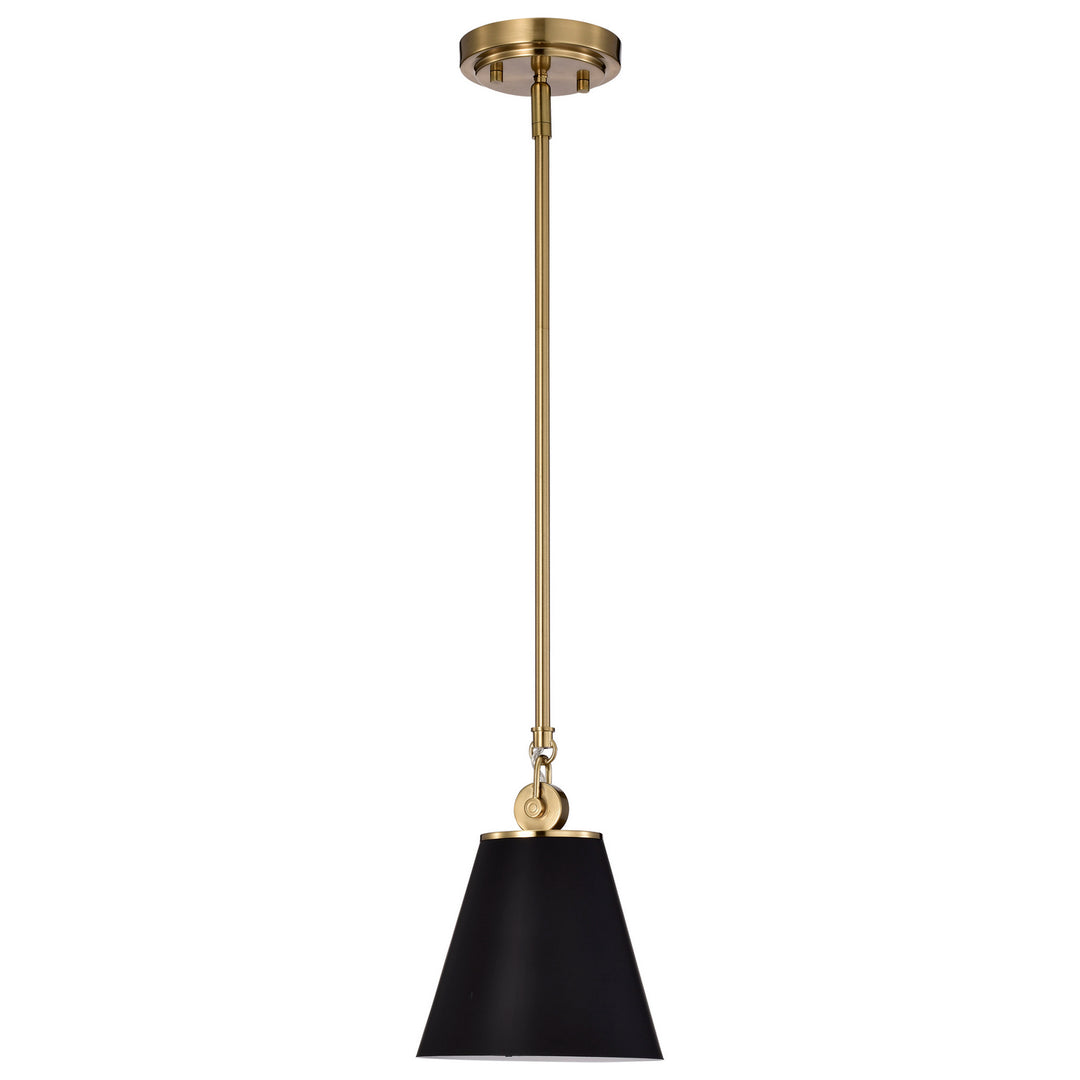Nuvo Dover 60-7408 Pendant Light - Black / Vintage Brass