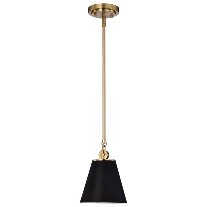 Nuvo Dover 60-7408 Pendant Light - Black / Vintage Brass