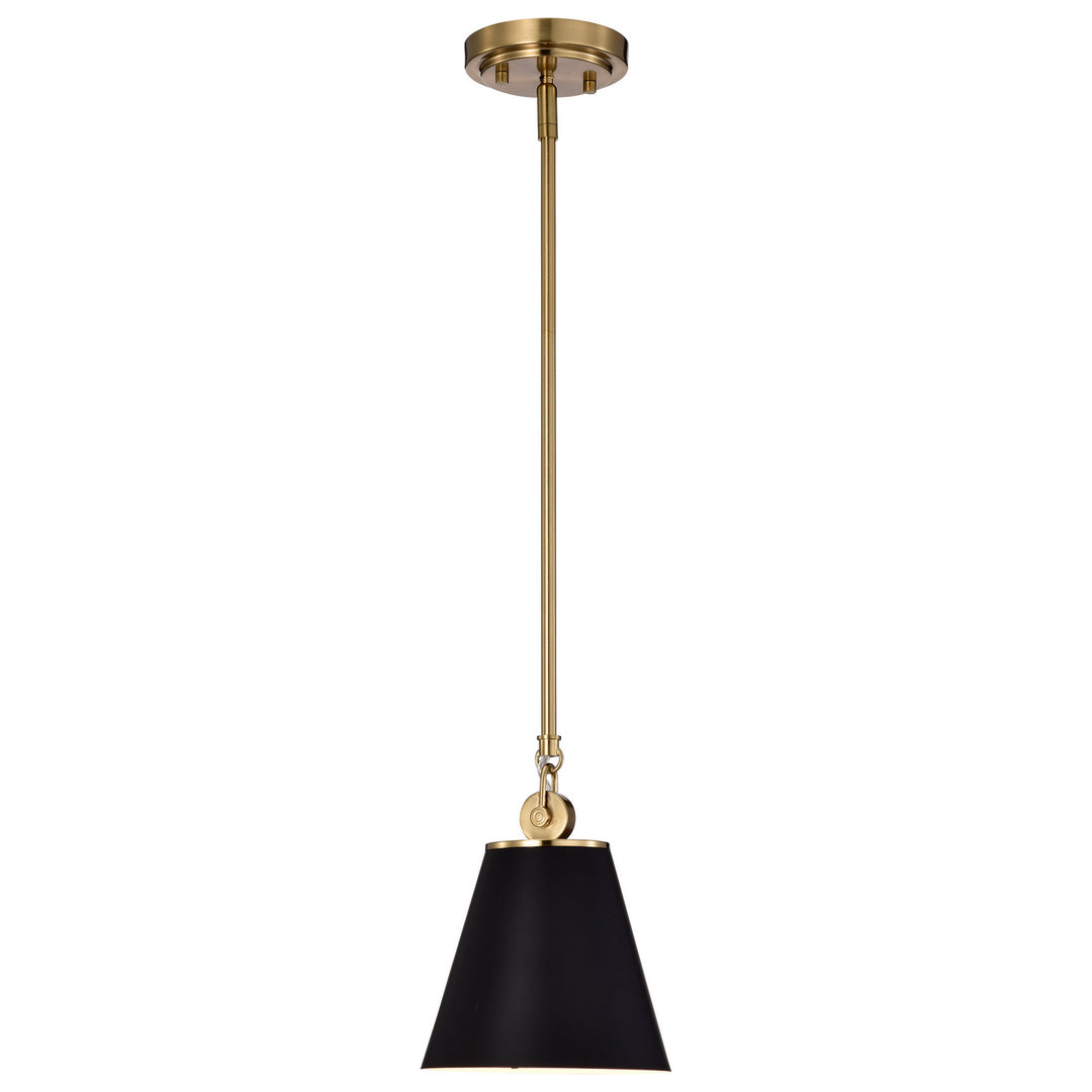 Nuvo Dover 60-7408 Pendant Light - Black / Vintage Brass