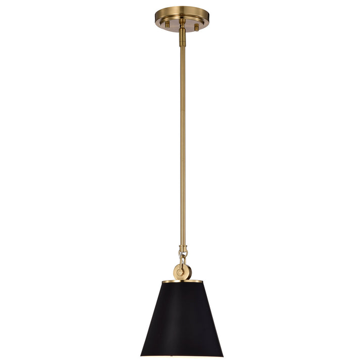Nuvo Dover 60-7408 Pendant Light - Black / Vintage Brass