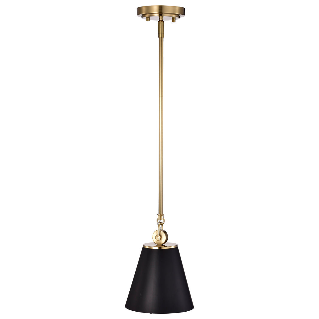 Nuvo Dover 60-7408 Pendant Light - Black / Vintage Brass