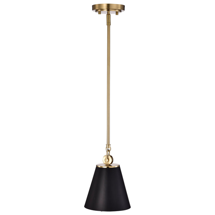 Nuvo Dover 60-7408 Pendant Light - Black / Vintage Brass