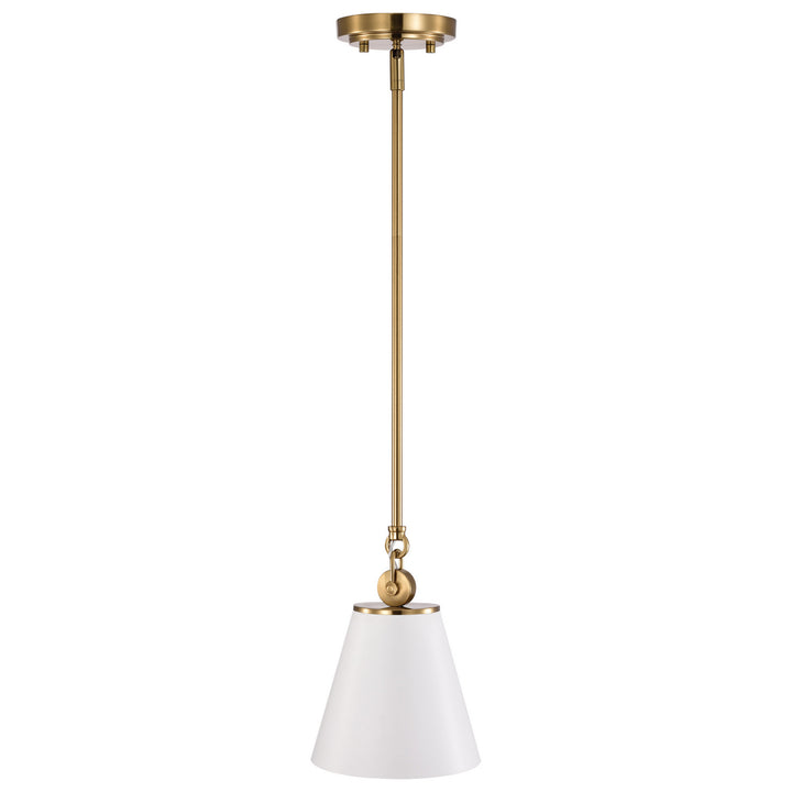 Nuvo Dover 60-7409 Pendant Light - White / Vintage Brass